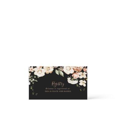 Black Formal Royal Floral Wedding Gift Registry Enclosure