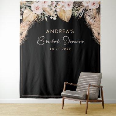 Black Frame Pampas Grass Bridal Shower Backdrop