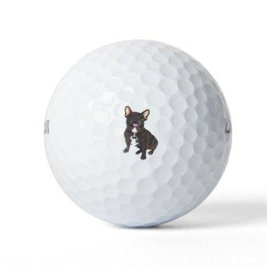 Black French Bulldog Collection Golf Balls