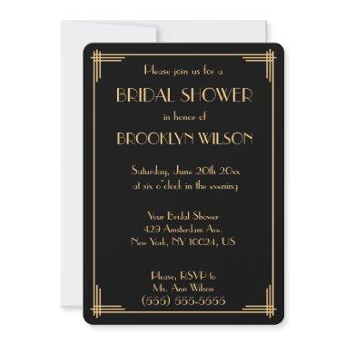 Black Gatsby Art Deco  Invites