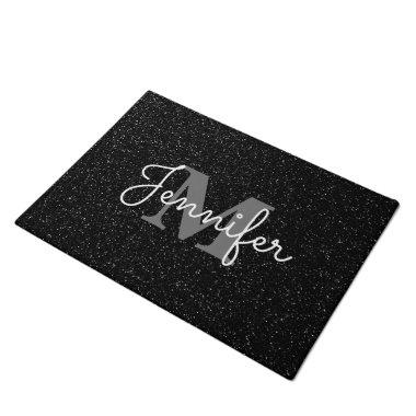 Black Glitter Doormat