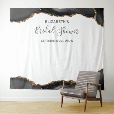 Black Gold Agate Bridal Shower Photo Booth Tapestry
