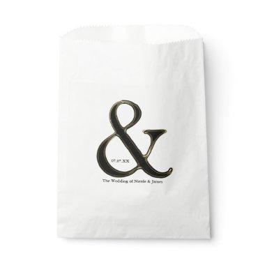 Black & Gold Ampersand Chic Custom Wedding Favor Favor Bag