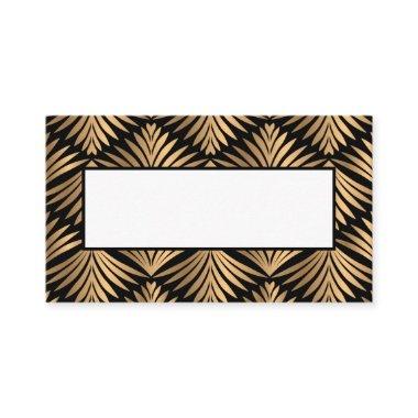 Black Gold Art Deco Gatsby Wedding Elegant Party Place Invitations