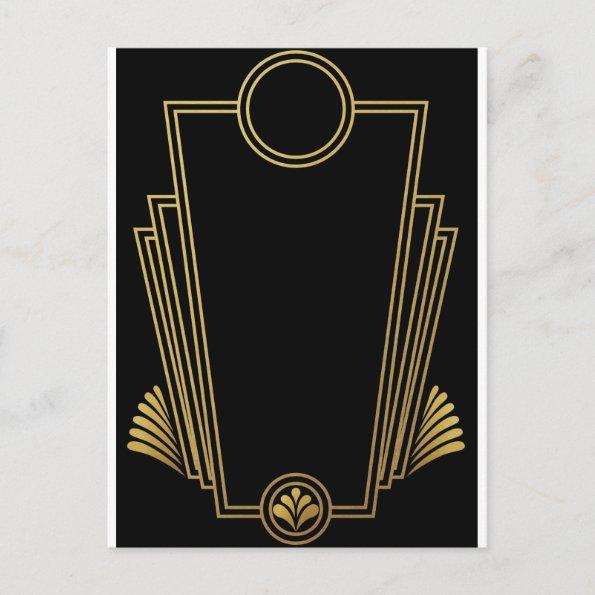 Black Gold Art Deco Post Invitations