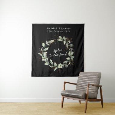 Black Gold Botanical Succulent  Tapestry