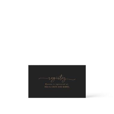 Black Gold Classic Wedding Gift Registry Enclosure
