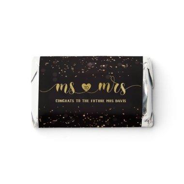 Black Gold Confetti Ms to Mrs Bridal Shower Hershey's Miniatures
