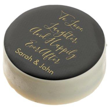 Black & Gold Custom Wedding Reception Personalized Chocolate Covered Oreo