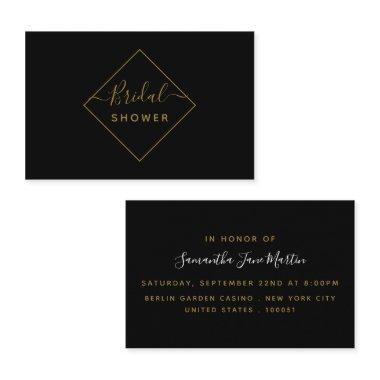 Black & Gold Diamond  Ticket Invite