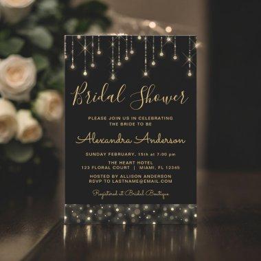 Black Gold Elegant String Lights