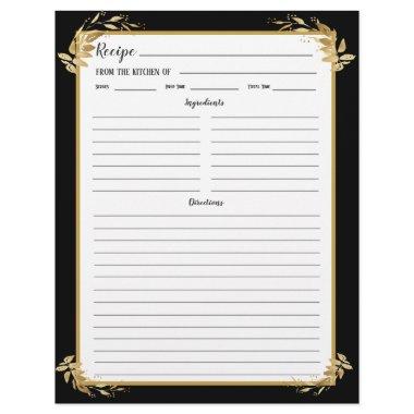 Black Gold Foliage Recipe Binder Page