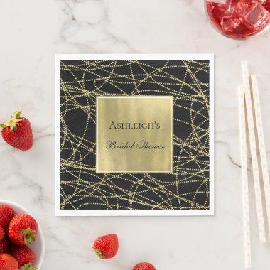 Black Gold Glam Abstract  Napkins