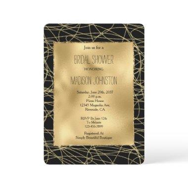 Black Gold Glam Confetti Abstract