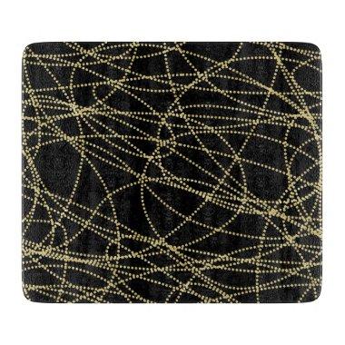 Black Gold Glitzy Abstract Cutting Board