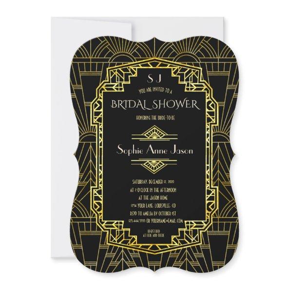 Black & Gold Great Gatsby Art Deco
