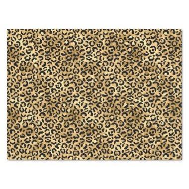 Black Gold Leopard Cheetah Animal Print Tissue Paper