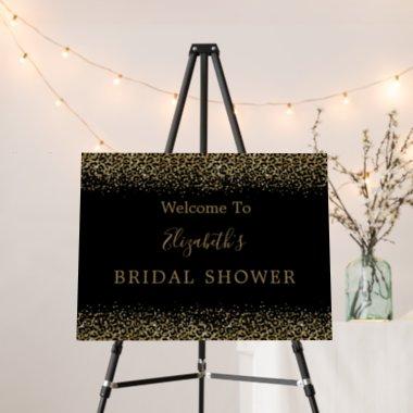 Black Gold Leopard Print Bridal Shower Welcome Foam Board