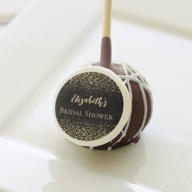 Black Gold Leopard Print Glitter Bridal Shower Cake Pops