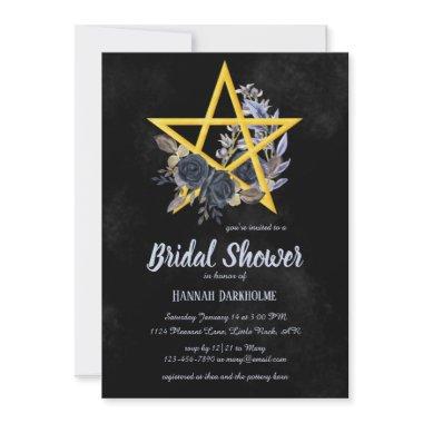 Black Gothic Bridal | Wiccan Floral Shower Invitat