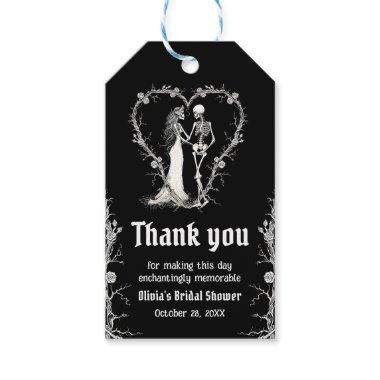 Black Gothic Halloween Skeleton  Gift Tags