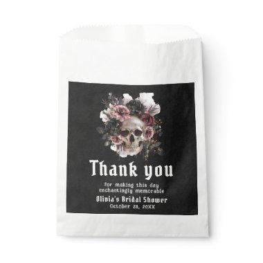 Black Halloween Floral Skull Gothic  Favor Bag