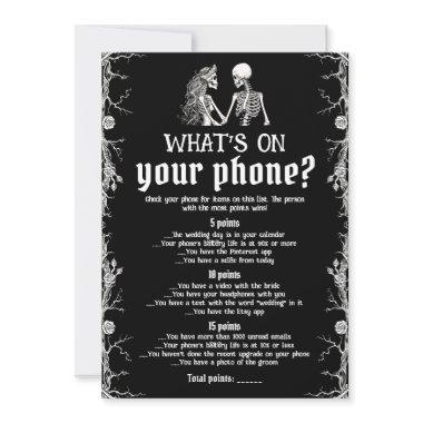 Black Halloween Skeleton What's On Your Phone Game