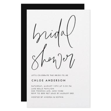 Black Handwritten Script  Invite
