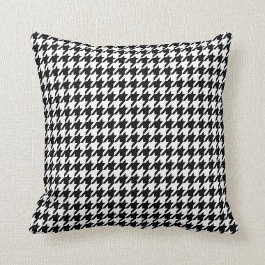 Black Houndstooth Throw Pillow