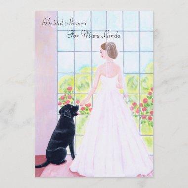 Black Labrador Bridal Shower Invitations