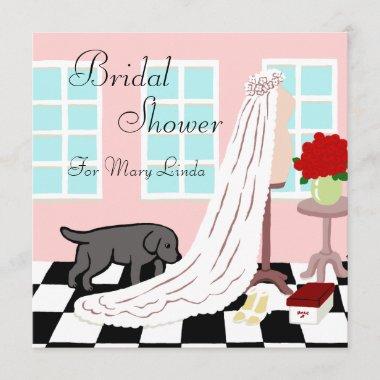 Black Labrador Bridal Shower Invitations
