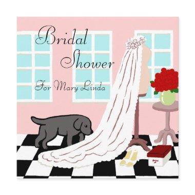 Black Labrador Bridal Shower Invitations