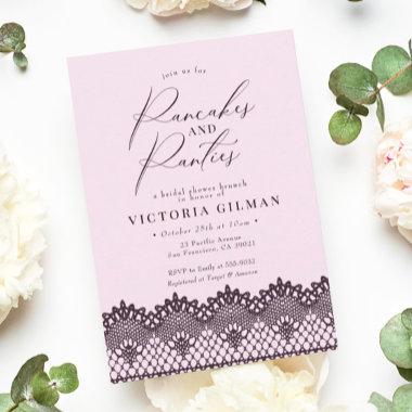 Black Lace Pink Pancakes & Panties Bridal Shower Invitations