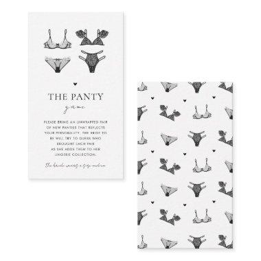 Black Lingerie & Heart Bridal Shower Panty Game Enclosure Invitations