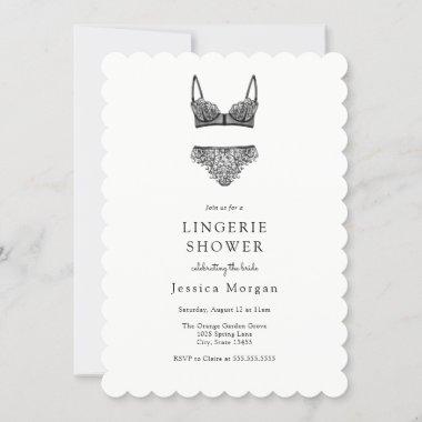 Black Lingerie Shower Invitations