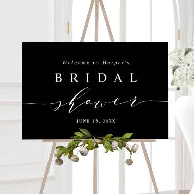 Black Minimal Bridal Shower Welcome Foam Board