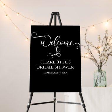 Black Minimalist Modern Bridal Shower Welcome Sign