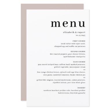 Black Minimalist Serif Script Typography Menu