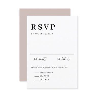 Black Minimalist Serif Script Typography Wedding RSVP Card