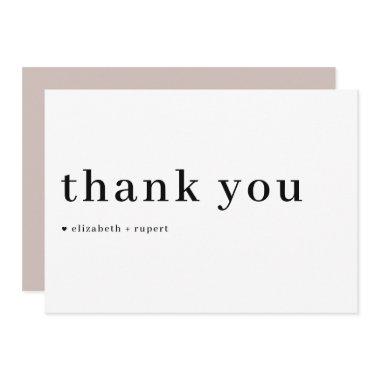 Black Minimalist Serif Script Typography Wedding Thank You