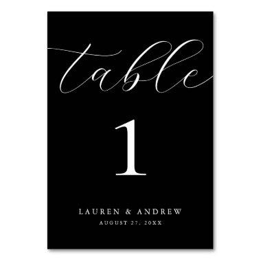 Black Minimalist Wedding | Event Custom Table Number