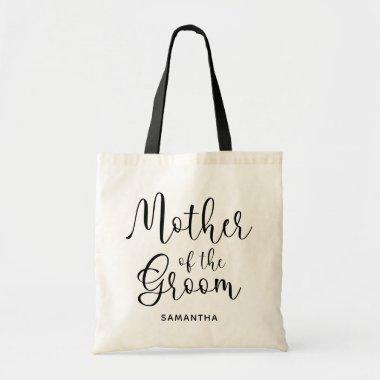 Black Modern Calligraphy Mother of the Groom Tote Bag