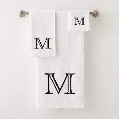 Black Monogram Bath Towel Set