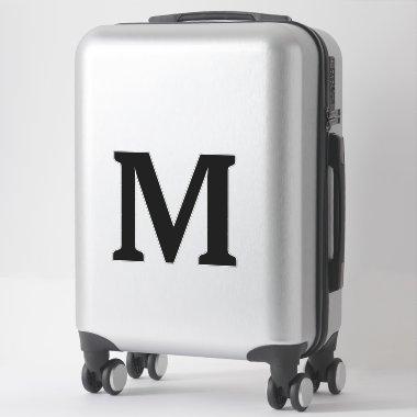 Black Monogram Initials Name Custom Color Elegant Sticker