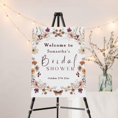 Black Pastel Wildflower Modern Boho  Foam Board