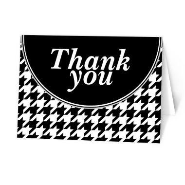 Black Personalized Houndstooth Thank You Invitations