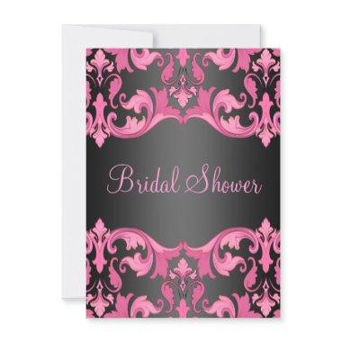 Black/Pink Damask