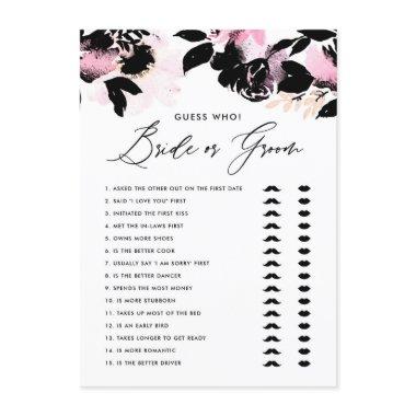 Black Pink He Said She Said Bride or Groom Game Enclosure