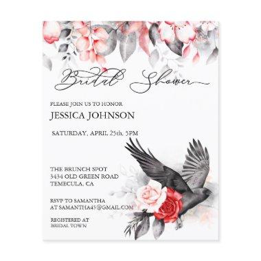 Black Red Raven Crow Autumn Bridal Shower