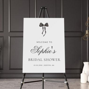 Black Ribbon Minimalist Bridal Shower Welcome Sign